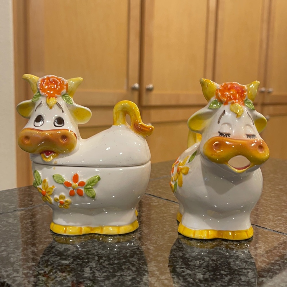 Bossie The Caw Vintage Japanese sugar creamer jam